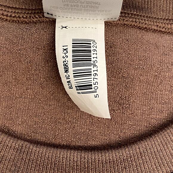 Gymshark Adapt Fleck Seamless Long Sleeve Crop Top Small Mineral Brown Active - Picture 6 of 9